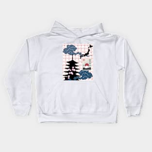 Japanese Culture and Tradition Symbols Kids Hoodie